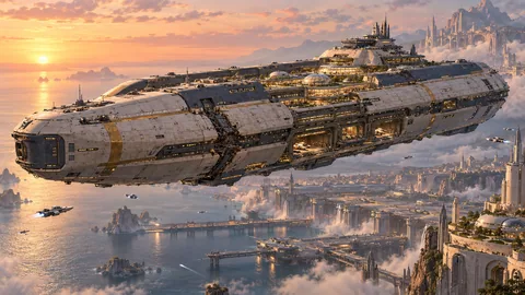 Common Hearth's broad armored shoulders shelter warm civilian decks as the refuge carrier hovers above Dawnwall's piers.